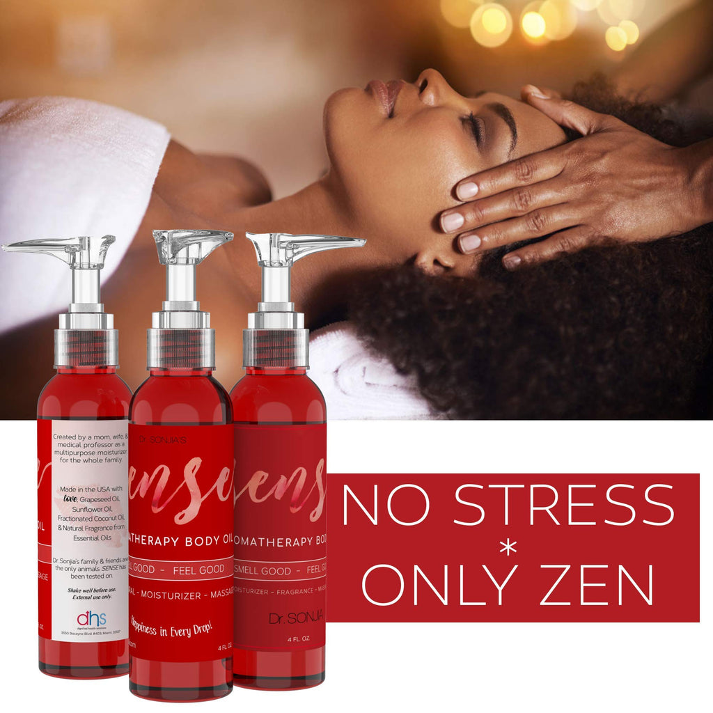 Sense Relaxing Organic Body Oil | Every Day Use Massage Oil, Aroma Therapy, Natural Skin Moisturizer |100% Hypoallergenic | Made