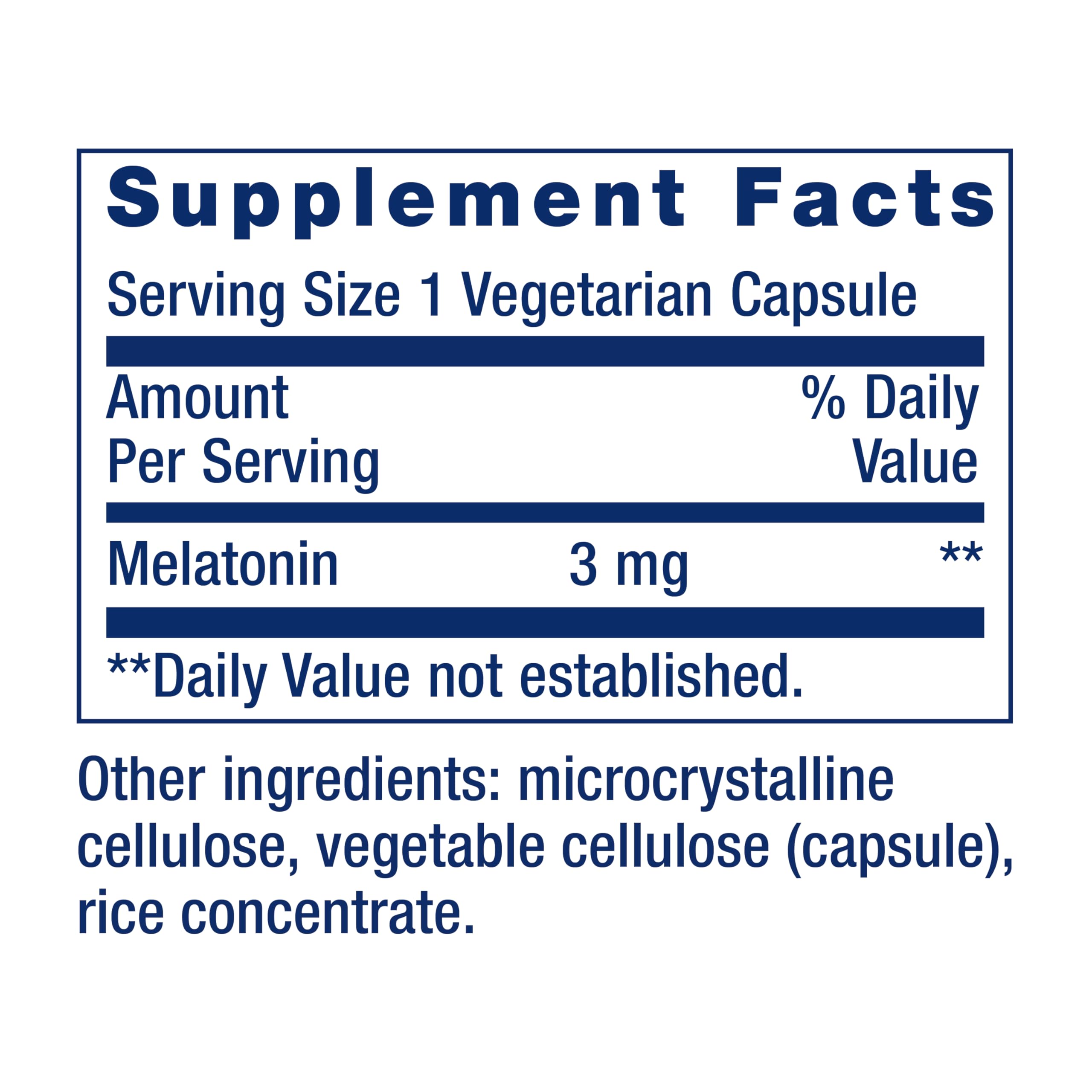 Life Extension Melatonin, 3 mg, Optimal Sleep Support, Healthy circadian Rhythms, Cellular Defense, Gluten-Free, Non-GMO, Vegeta