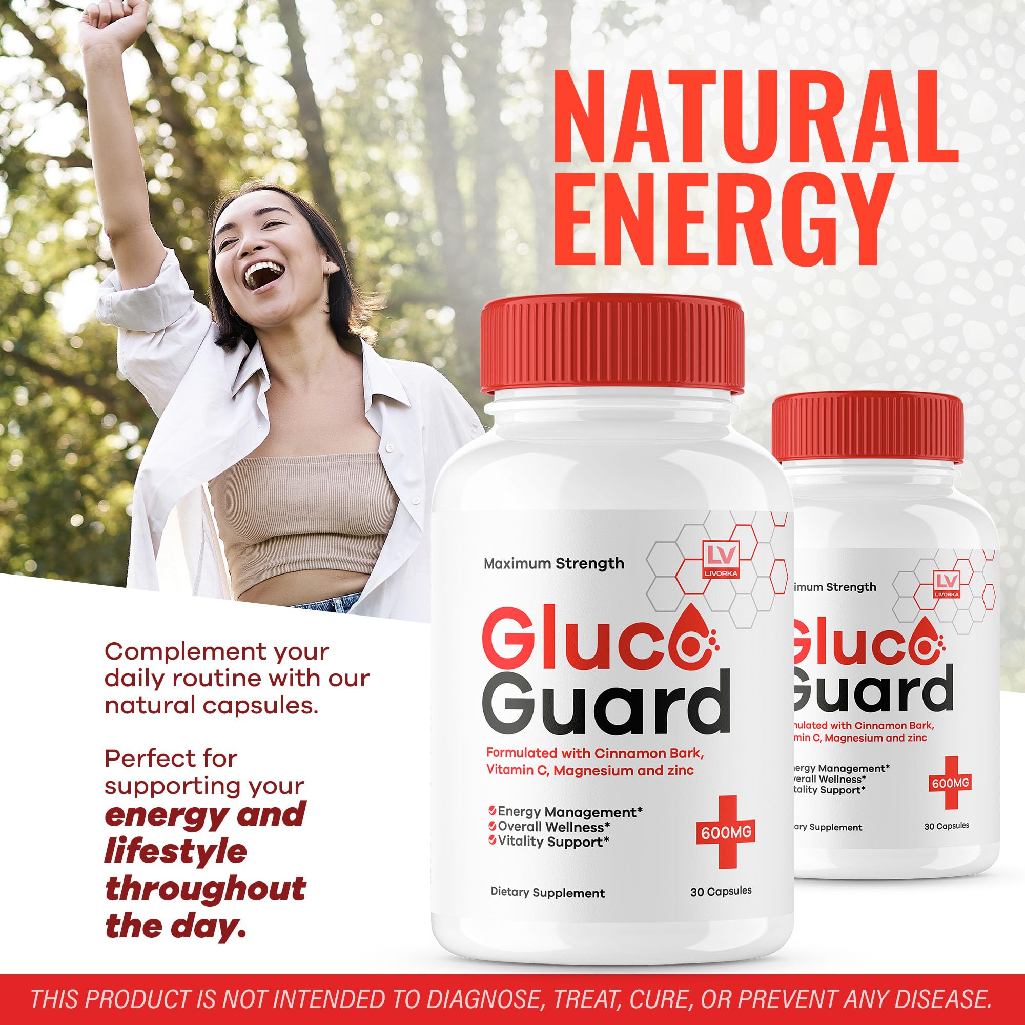 (5 Pack) GlucoGuard Capsules - Official GlucoGuard Advanced Blood Support Formula, Natural GlucoGuard Pills Maximum Strength, Gl