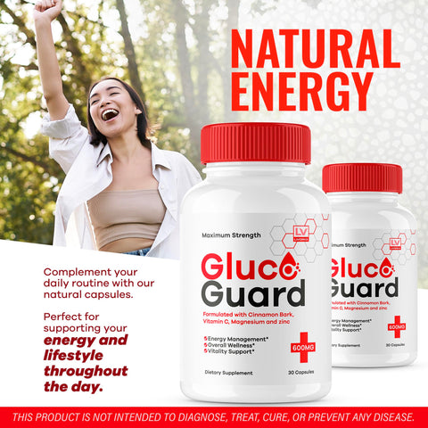 (5 Pack) GlucoGuard Capsules - Official GlucoGuard Advanced Blood Support Formula, Natural GlucoGuard Pills Maximum Strength, Gl