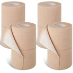 4 Rolls Adhesive Elastic Tape Bandage Tape Wrap Bandage Wrap Elastic Bandage Self Adhesive Bandages Flexible Stretch Bandages fo