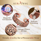 Copper Rings for Women,99.99% Pure Copper Magnetic Rings with 3500 Gauss Magnets,Copper Jewelry for Women(Set of 2)