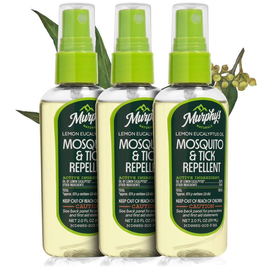 Murphys Naturals Mosquito & Tick Bug Repellent Spray, Oil of Lemon Eucalyptus for Skin + Outdoor Gear, DEET-Free, 2 Ounce Pump,