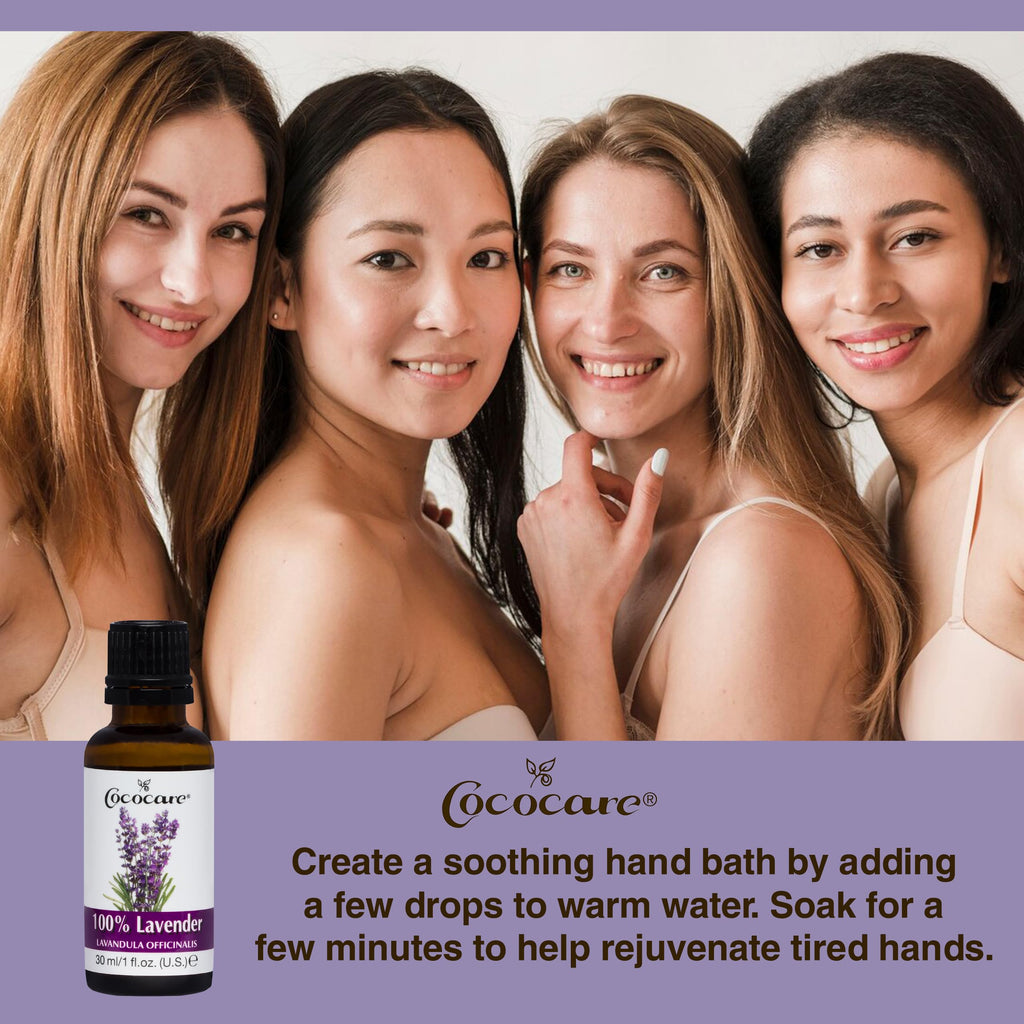 Cococare 100% Lavender Oil - Essential Oil from Lavender Flowers for Skin and Hair - 1 fl oz