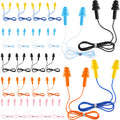 LEIFIDE 25 Pairs Corded Ear Plugs Silicone Waterproof Ear Plugs with Cords for Sleeping Snoring Swimming Shooting, Reusable Plug