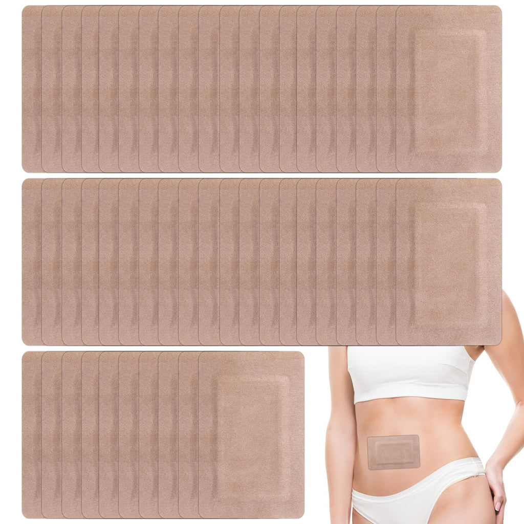 50 Pcs Castor Oil Pack Wraps Pads for Belly Button, Highly Absorbent Disposable Self-Adhesive Patches Accessories Supplies Equip