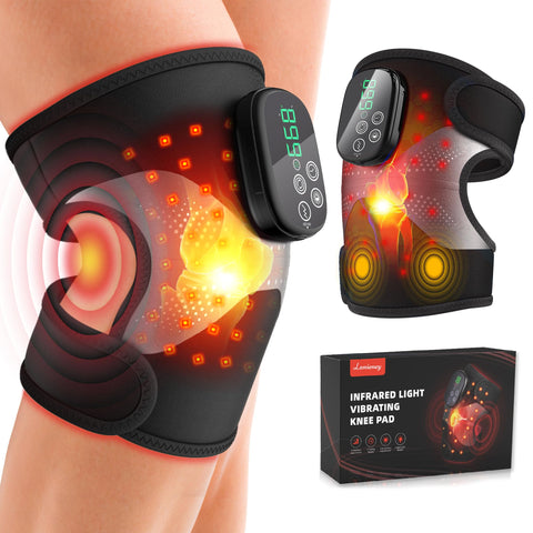 Lanieney Knee Massager with Heat, 3 Vibration Modes, LED Screen, Adjustable Straps, Gift for Men and Women