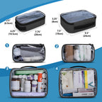 BAFASO Large Pill Bottle Organizer with 4 Inner Removable Pouches, Family First Aid Bag Medicine Bag Come with Shoulder Strap (B