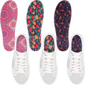 Velmitten 3 Pairs No Show Socks Sockless Shoe Liner Washable Barefoot Shoe Insoles No Slipping Inserts(Delicate Style)