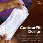 Poise Incontinence Pads & Postpartum Incontinence Pads, 3 Drop Light Absorbency, Long Length, 96 Count (4 Packs of 24), Packagin