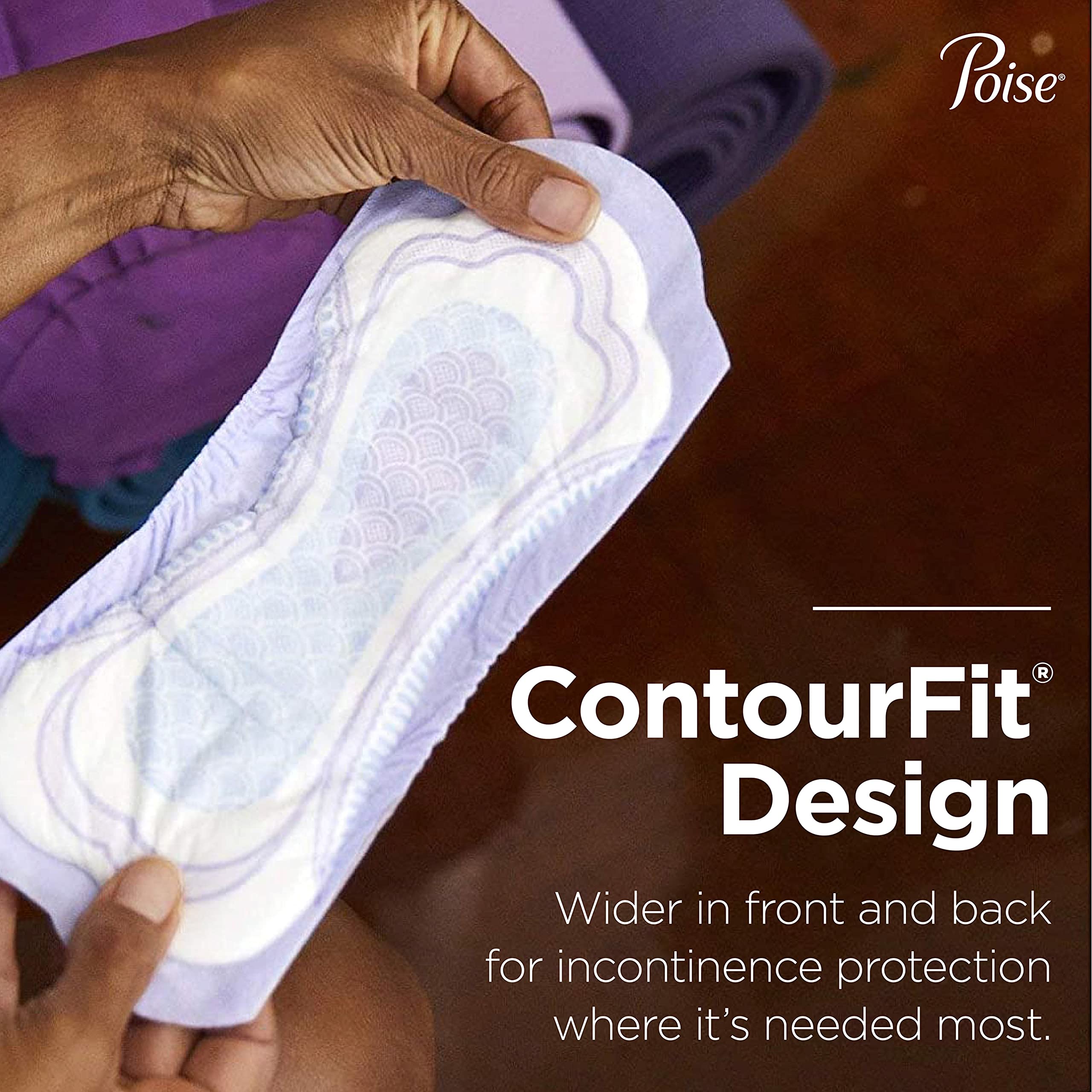 Poise Incontinence Pads & Postpartum Incontinence Pads, 3 Drop Light Absorbency, Long Length, 96 Count (4 Packs of 24), Packagin