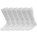 Falari Physicians Approved Diabetic Socks Crew Unisex 3, 6 or 12-Pack (13-15, 6 Pairs White)