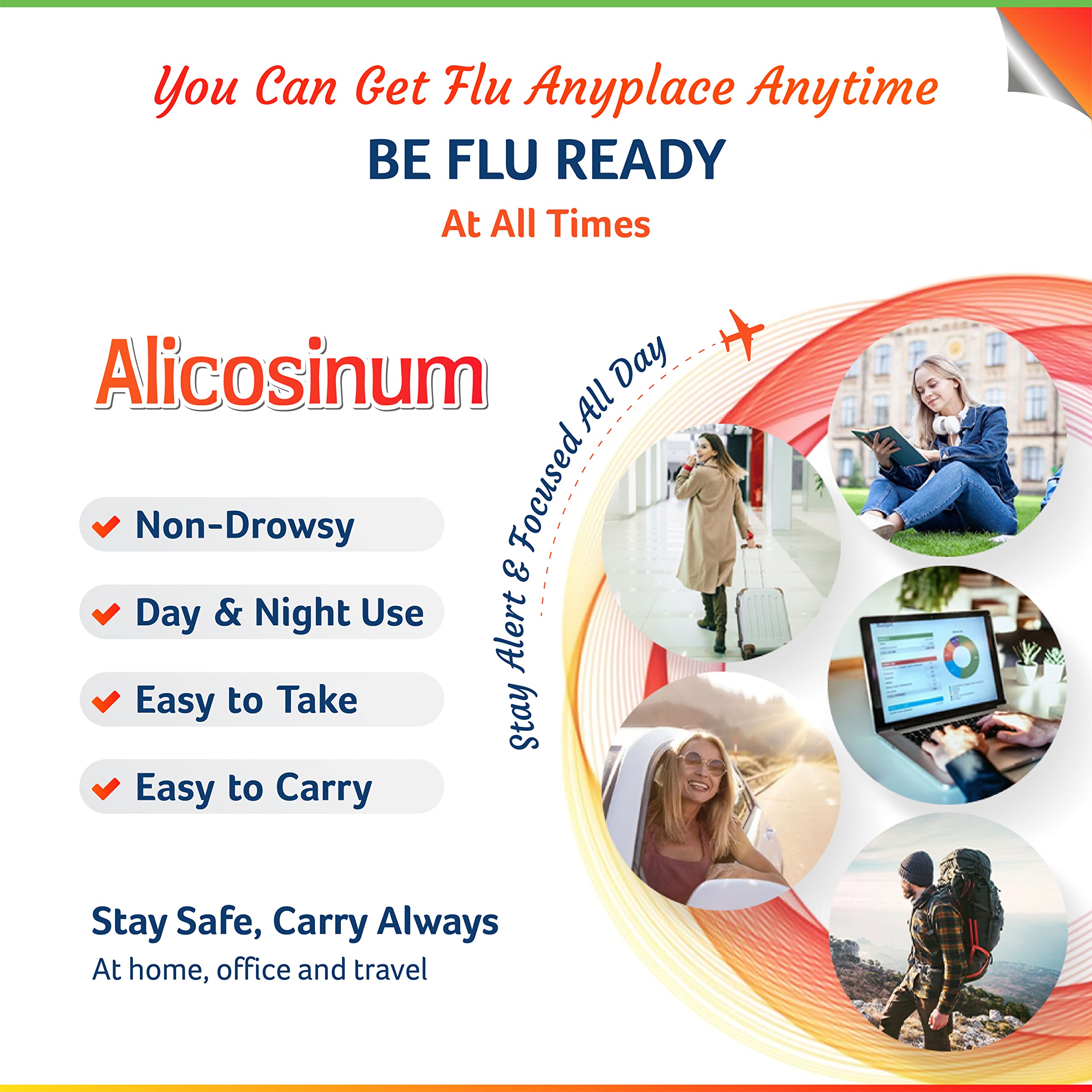 ALICOSINUM 30 doses Homeopathic Medicine for Relief of Multiple Flu-Like Symptoms Such as Fever, Sore Throat, Headache, Body Ach
