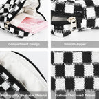 CekPo Sanitary Napkin Storage Bag, Menstrual Pad Zipper Checkered Portable Period Bag Panty Liners, Tampon Storage Pouch for Wom