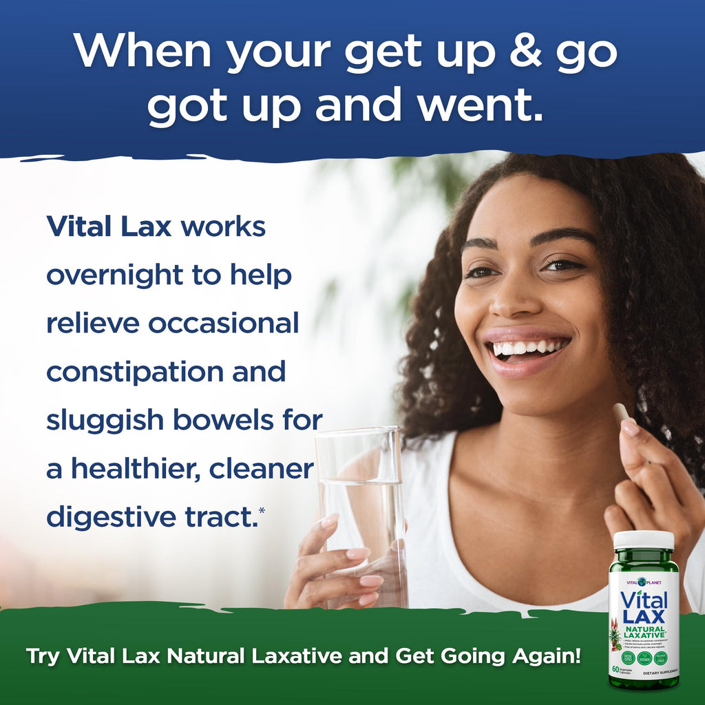 Vital Planet - Vital Lax Natural Laxative Cleanse Supplement for Occasional Constipation, with Magnesium Hydroxide, Slippery Elm