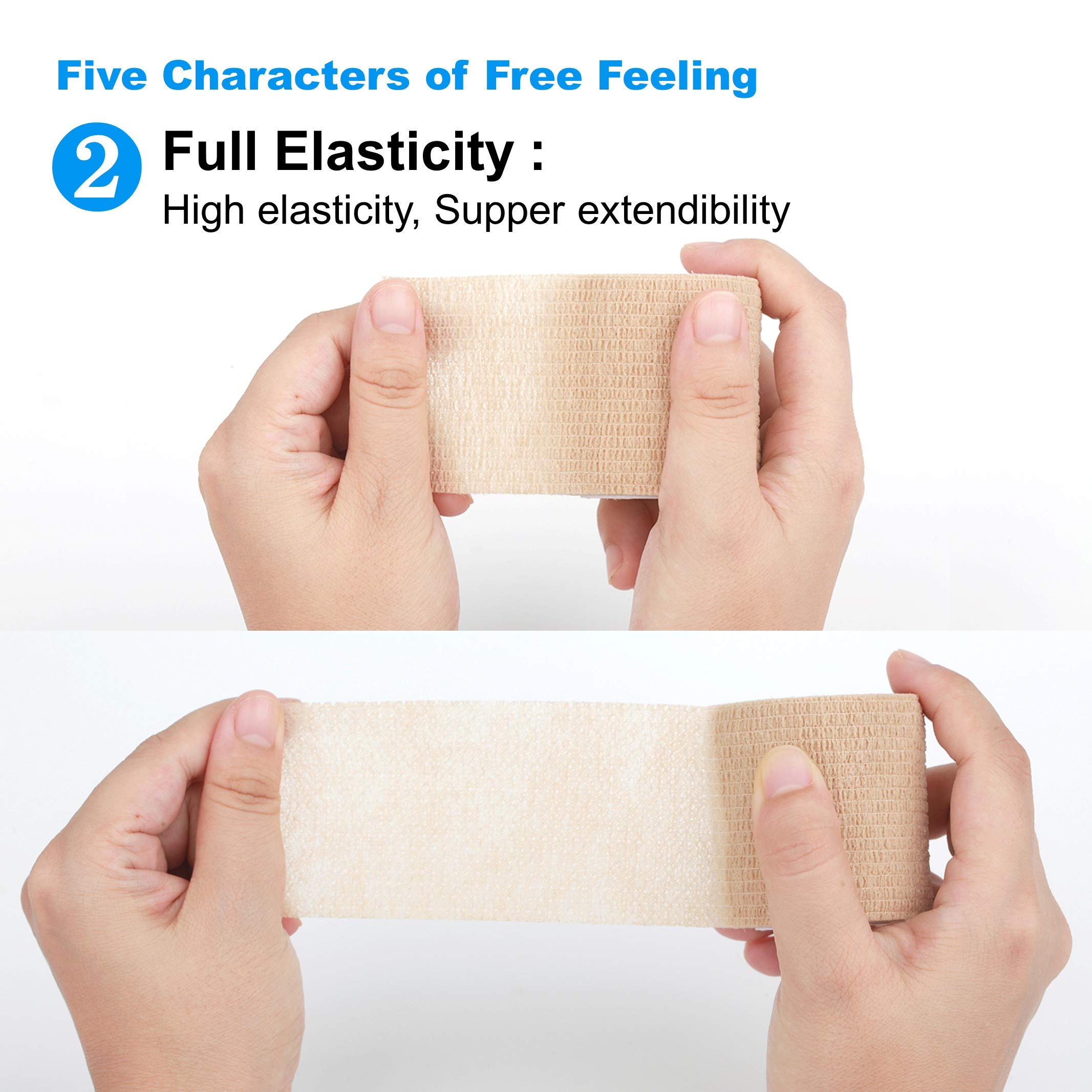Cohesive Bandage Wrap, Self Adhesive Medical Tape,Vet Wrap, Athletic Elastic Stretch Band, self Adhesive, Flexible, Breathable &