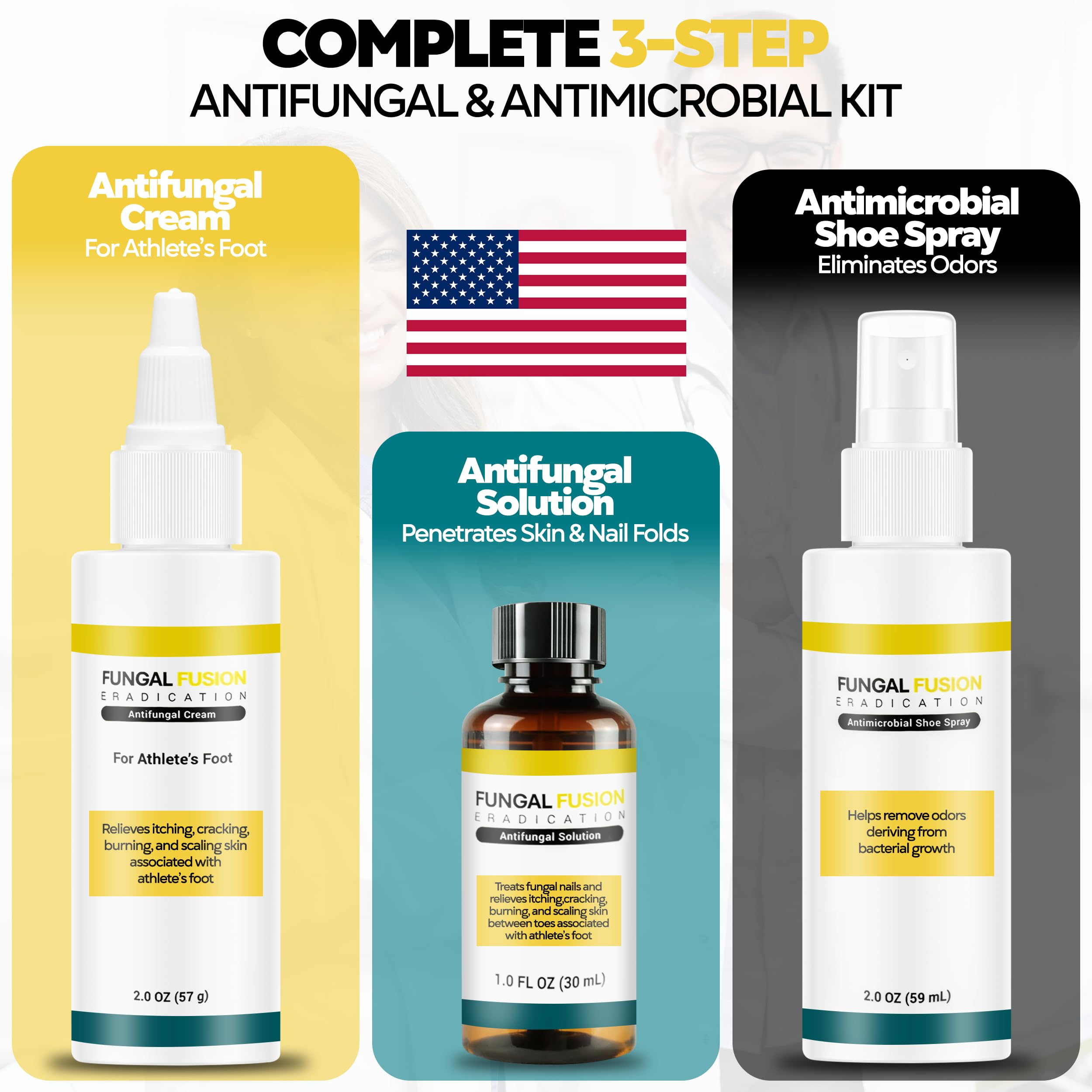 DOCTORS INC. Toenail Fungus Treatment Extra Strength Antifungal Solution - Made in USA - Repairs Fungal Damaged, Yellow, Thick,