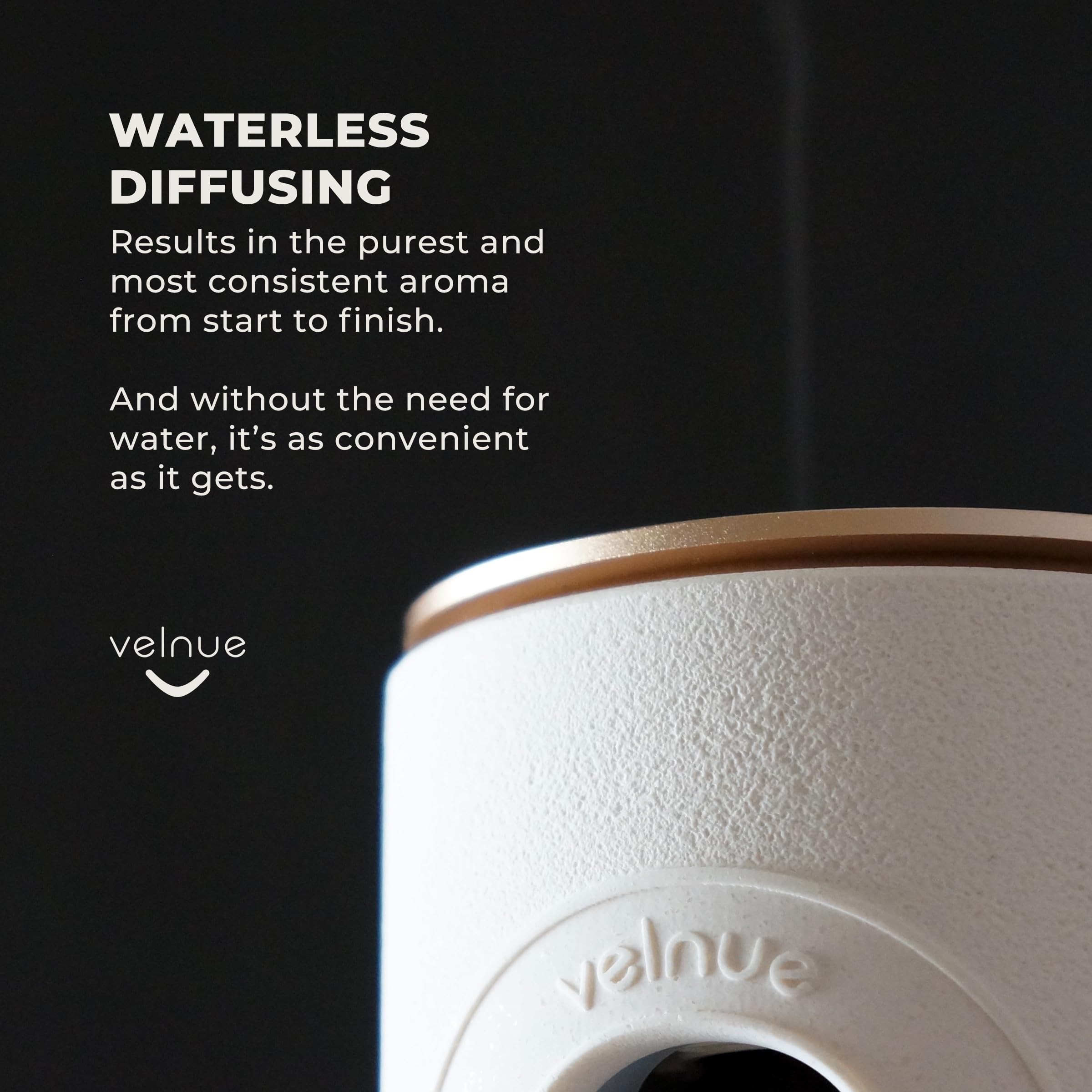 VELNUE Waterless Nebulizing Essential Oil Diffuser - Battery Operated & Portable | Cordless Diffuser for Large Room Aromatherapy