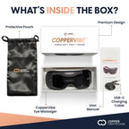 Copper Compression CopperVibe Eye Massager - Heat, Bluetooth, Transparent Visor, Timer & Adjustable Strap. Relieves Strain, Migr