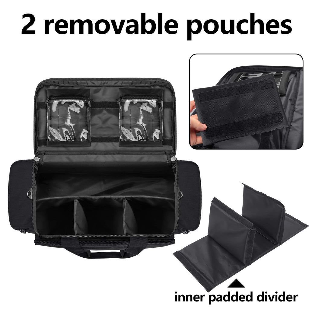 Trunab First Aid Bag Empty Medical Duffel Bag First Responder Trauma Bag Storage Bag with Inner Dividers and No-scratch Bottom,