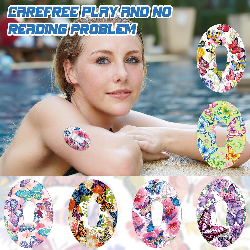 36 Pack Adhesive Patch Compatible with Dexcom G6 Breathable Colorful Butterfly CGM Patches Waterproof Butterfly Pre Cut Adhesive