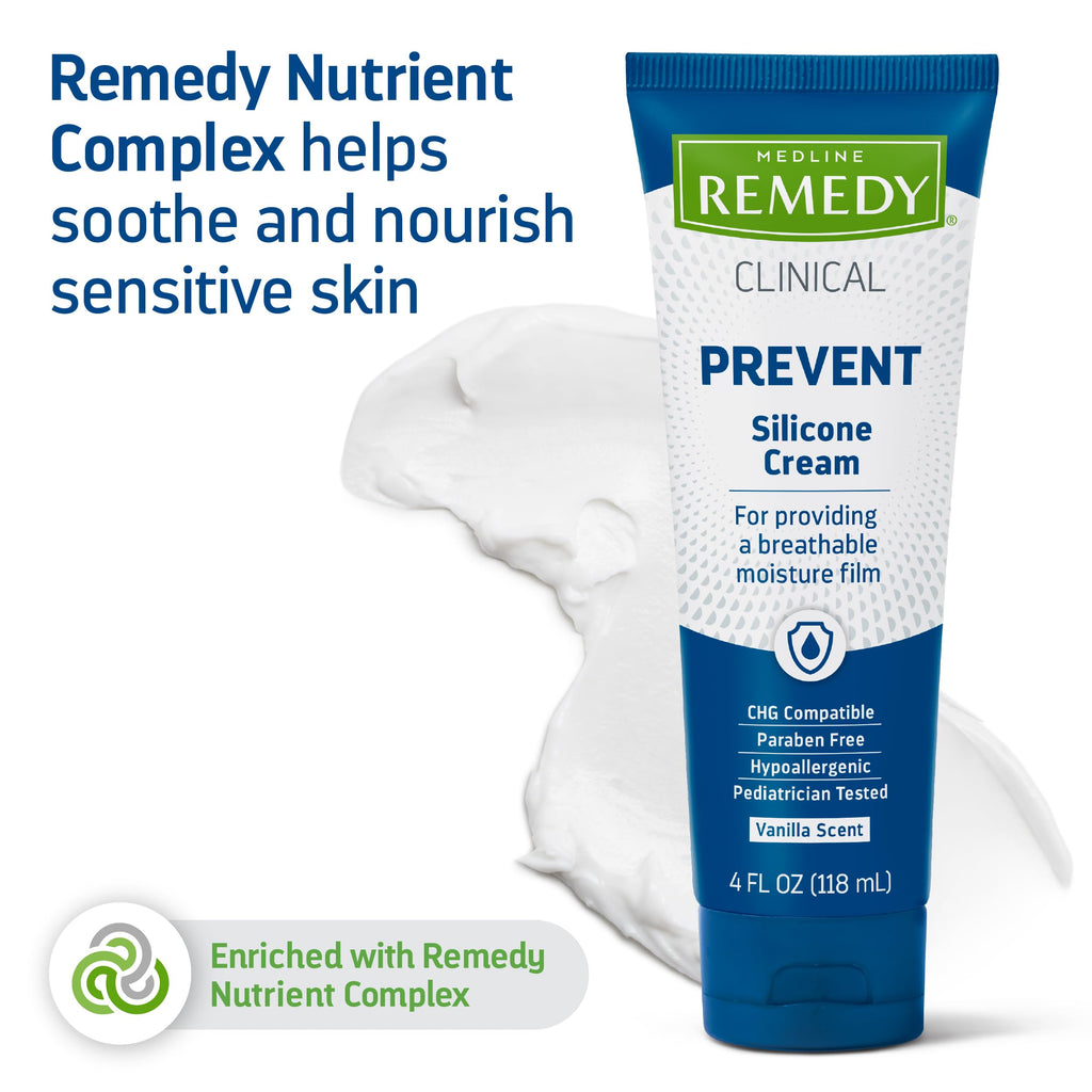 Medline Remedy Clinical Silicone Cream, Vanilla Scented, 4 oz.