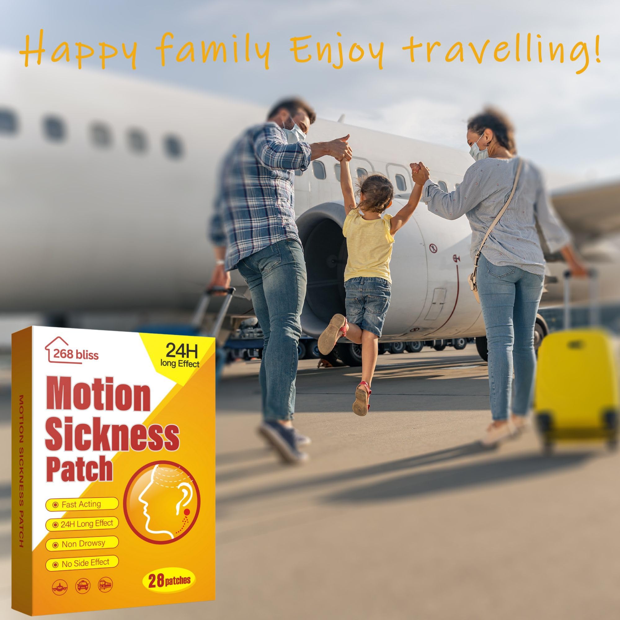 Motion Sickness Patches for Cruise,Car,Bus,Ships,Airplane,Park Rides - Non-Drowsy - Travel Essentials for Adults and Kids (28 Co