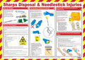 Safety First Aid Laminated Sharps Disposal and Needle Stick Injuries Poster