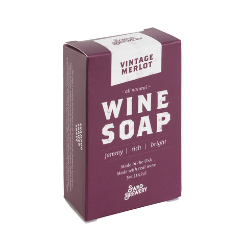 Swag Brewery Vintage Merlot WINE SOAP | Great Gift for Women, Birthdays, Wives, Men, and All Wine Lovers | All Natural + Made in