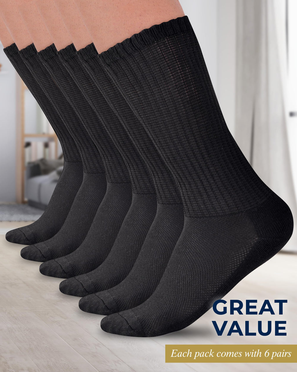 Pembrook Diabetic Socks for Men and Women - Non Binding Socks Women | Neuropathy Socks for Men and Neuropathy Socks for Women |