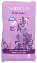 NATRACARE Pads,Maxi,Night-TIME 10 CT 1-EA