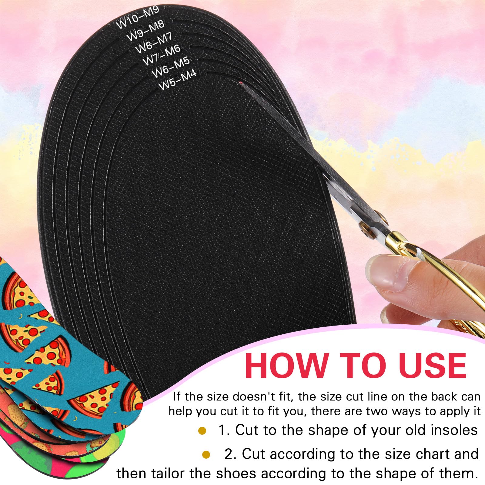 Velmitten 3 Pairs No Show Socks Sockless Shoe Liner Washable Barefoot Shoe Insoles No Slipping Inserts(Fruit Style)