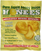 Honees Honey Lemon Cough Drops - 20-Piece, Pack of 12 Honey-Filled Lozenges | Temporary Relief from Cough | Soothes Sore Throat 