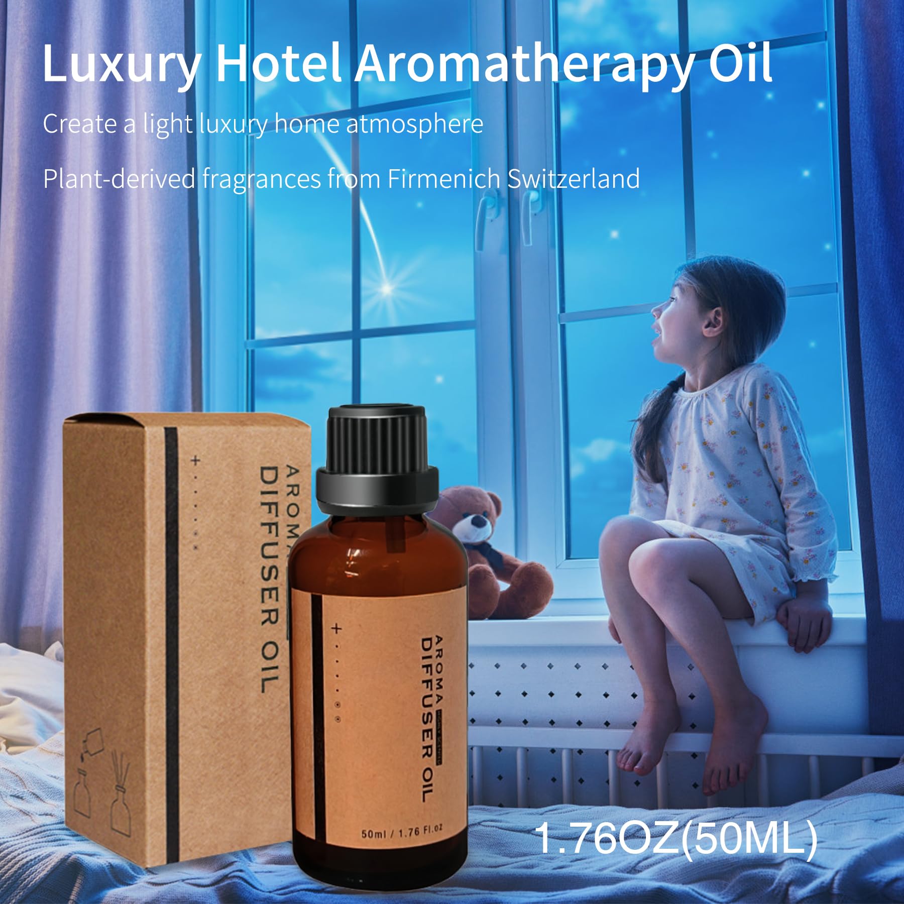 BOHOFAM Aroma Essential Oil Diffuser 360 ML,Volcano and Flame Diffuser/Humidifier,give1.76 oz Hotel Collection Essential Oils,Bl