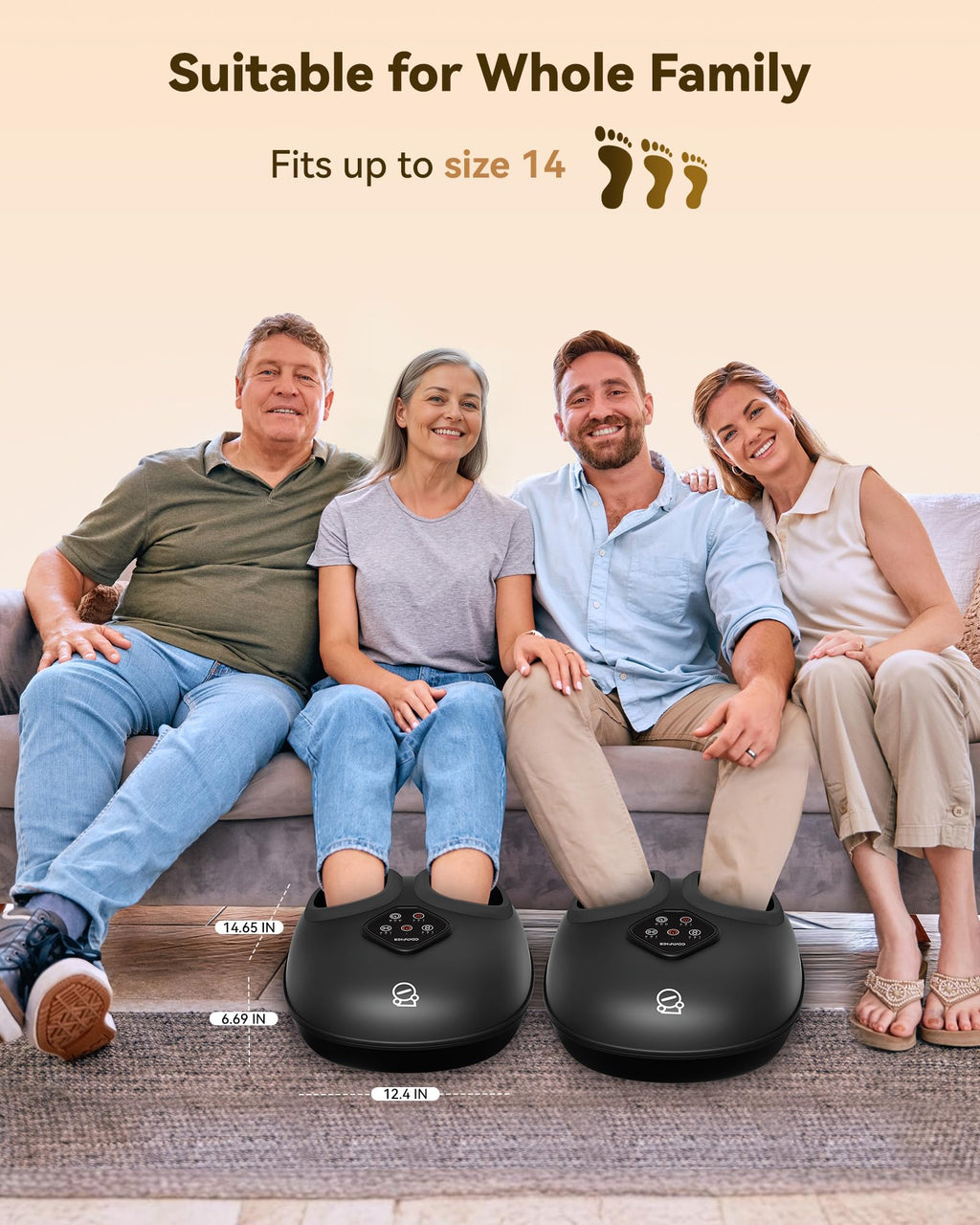 COMFIER 2025 Shiatsu Foot Massager with Heat,Compression,Kneading &Rolling,Foot Massager for Neuropathy,Plantar Fasciitis,Upgrad