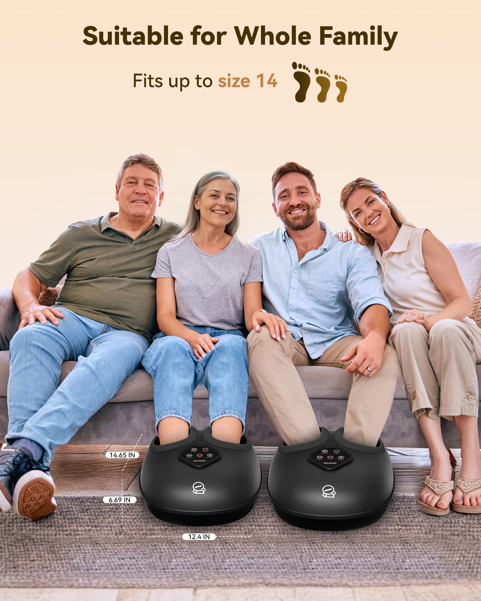 COMFIER 2025 Shiatsu Foot Massager with Heat,Compression,Kneading &Rolling,Foot Massager for Neuropathy,Plantar Fasciitis,Upgrad