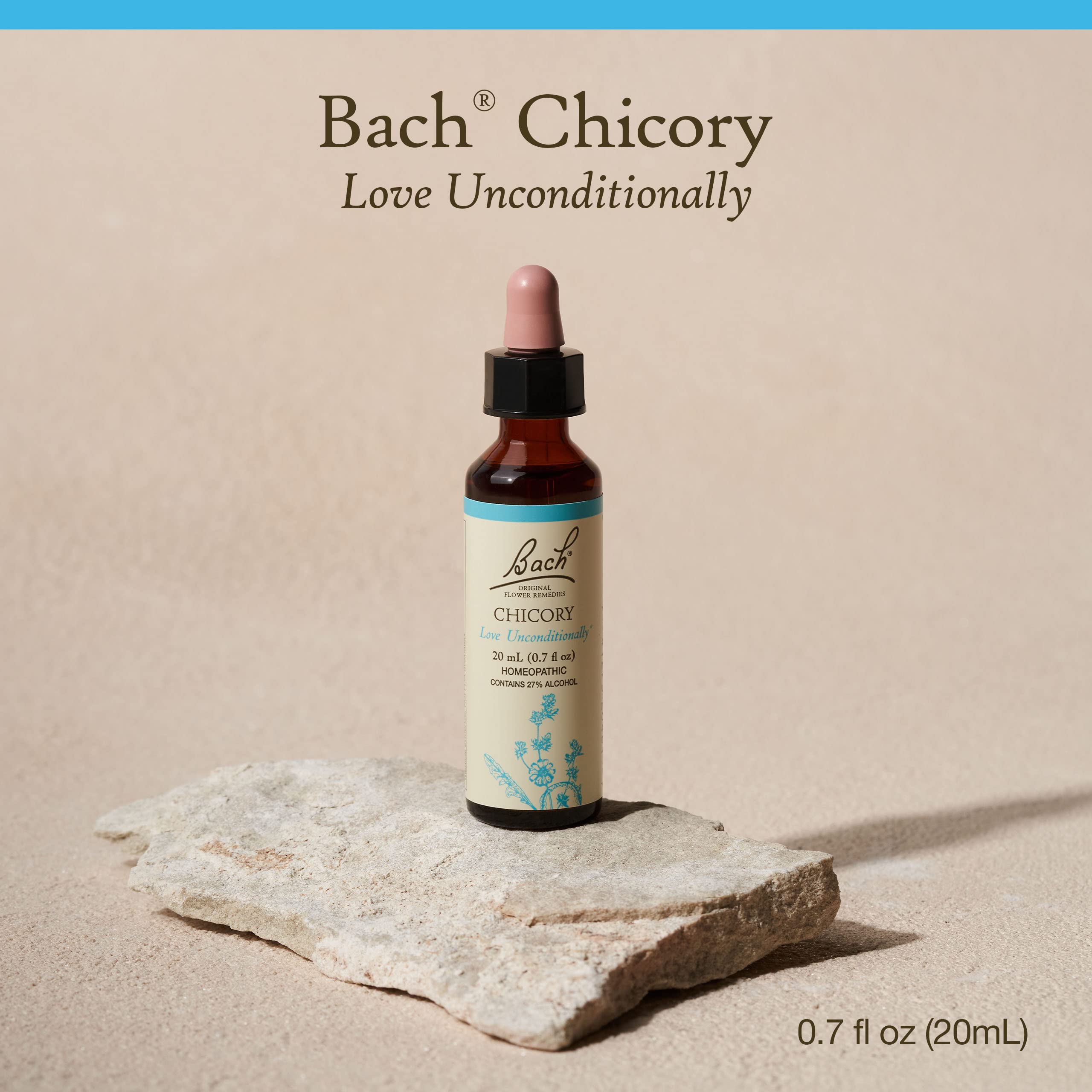 Bach Original Flower Remedies, Chicory for Unconditional Love, Natural Homeopathic Flower Essence, Holistic Wellness and Stress
