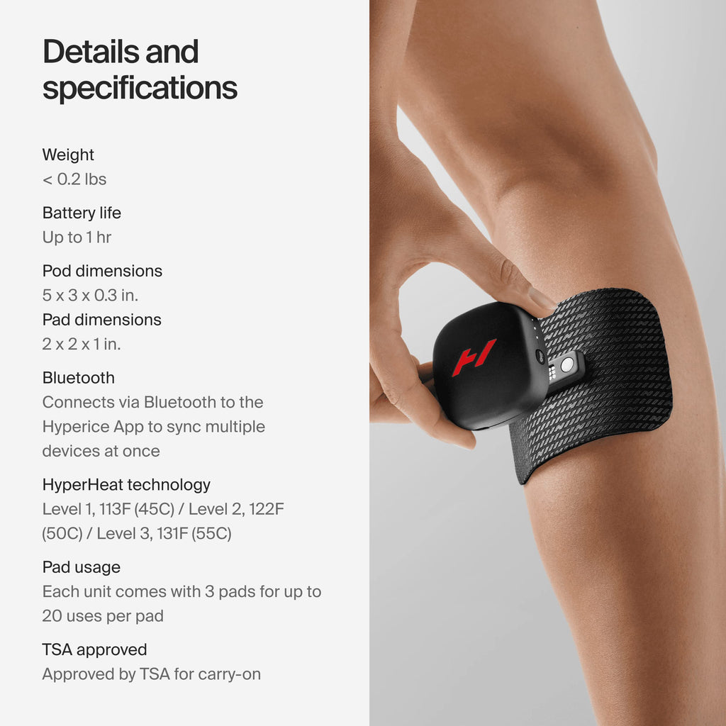 Hyperice Venom Go - Advanced Heat and Vibration Wearable - Venom Go Pack Includes Venom Go Pod - Case and Refill Pads
