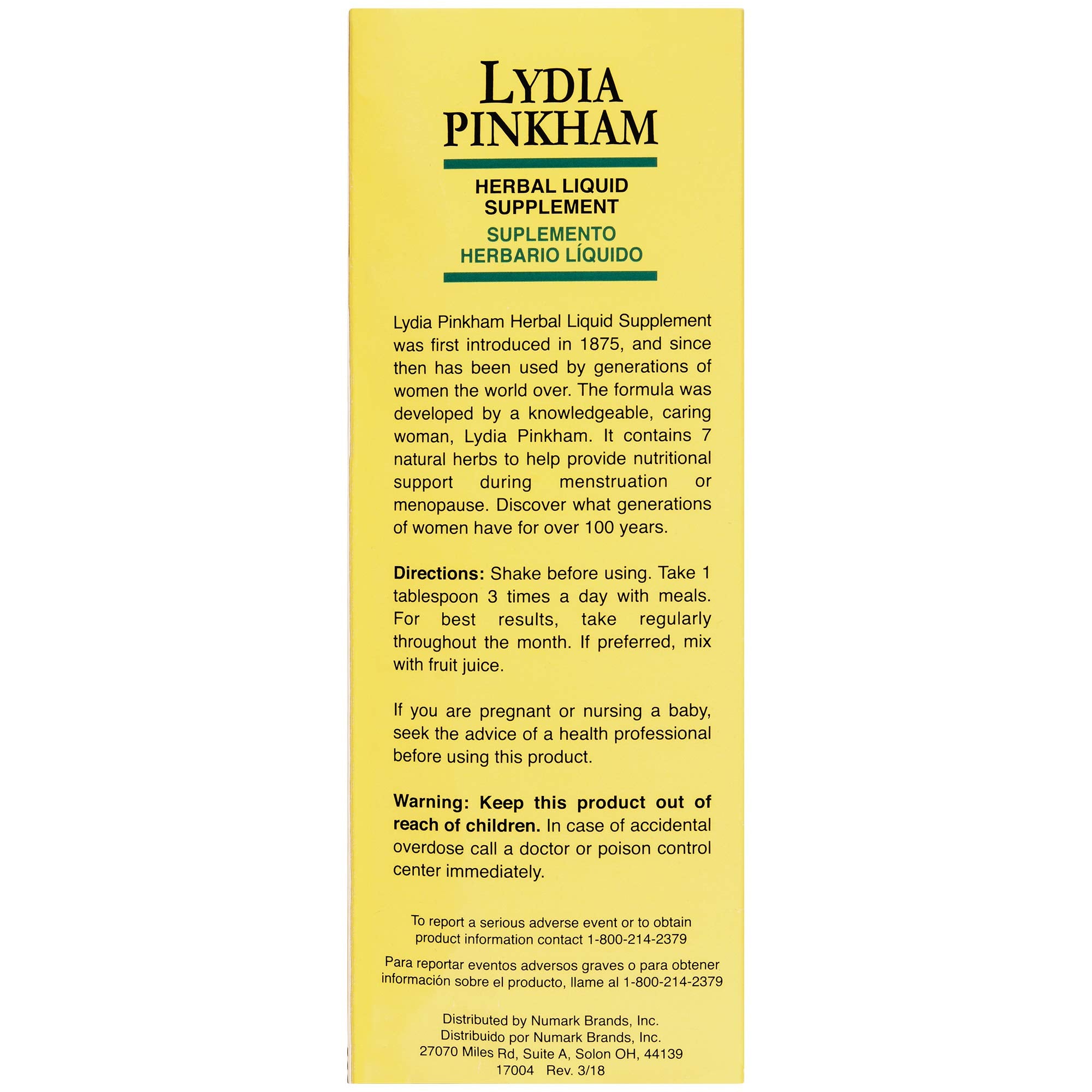 Lydia Pinkham Liquid Herbal Supplement for Menstruation and Menopause Support, 16 Ounce