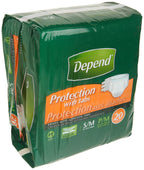 Depend Protection with Tabs, [Small/Medium], Maximum Absorbency, 20-Count Package (2 Pack)