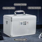 ZORVIDSON Medicine Lock Box, First Aid Kit Medication Storage Box with Lock, Layered Aluminum Frame Daily Medicine Cabinet Famil