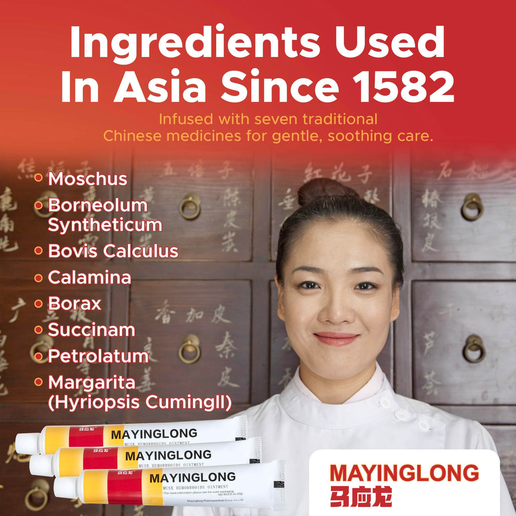 Mayinglong Musk Hemorrhoidal Ointment, Helps Relieve Itching, Burning, or Discomfort Fast (3 Pack)