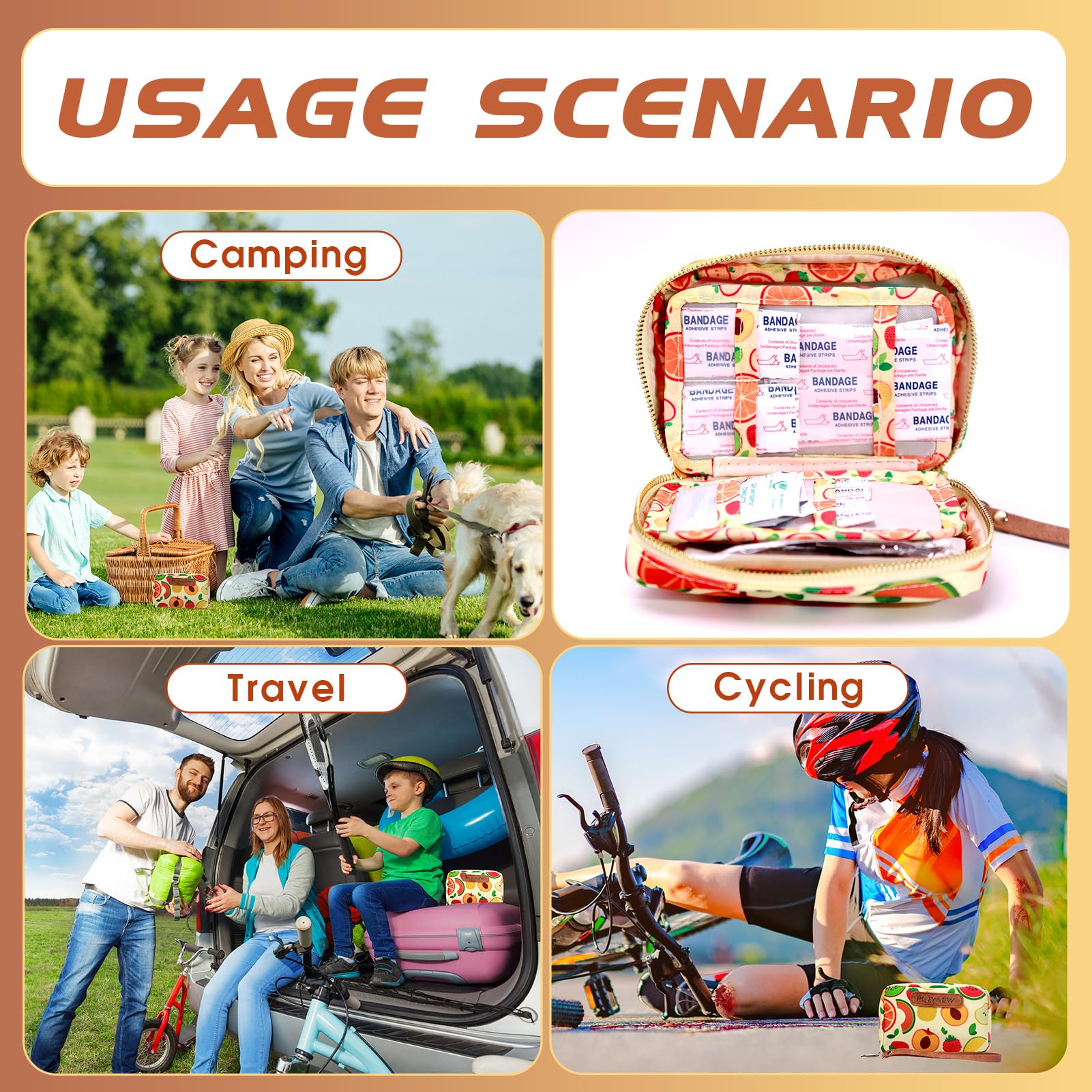 Polynew Portable First Aid Kit (151 Pcs) - Travel-Sized Emergency Care for Kids & Adults, Home, Car, Camping & Diaper Bag