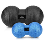 Navaris 2X Peanut Duo Ball - in 2 Sizes Duo Ball Fascia Ball Set - Trigger Point Ball - Fascia Balls - Black/Blue