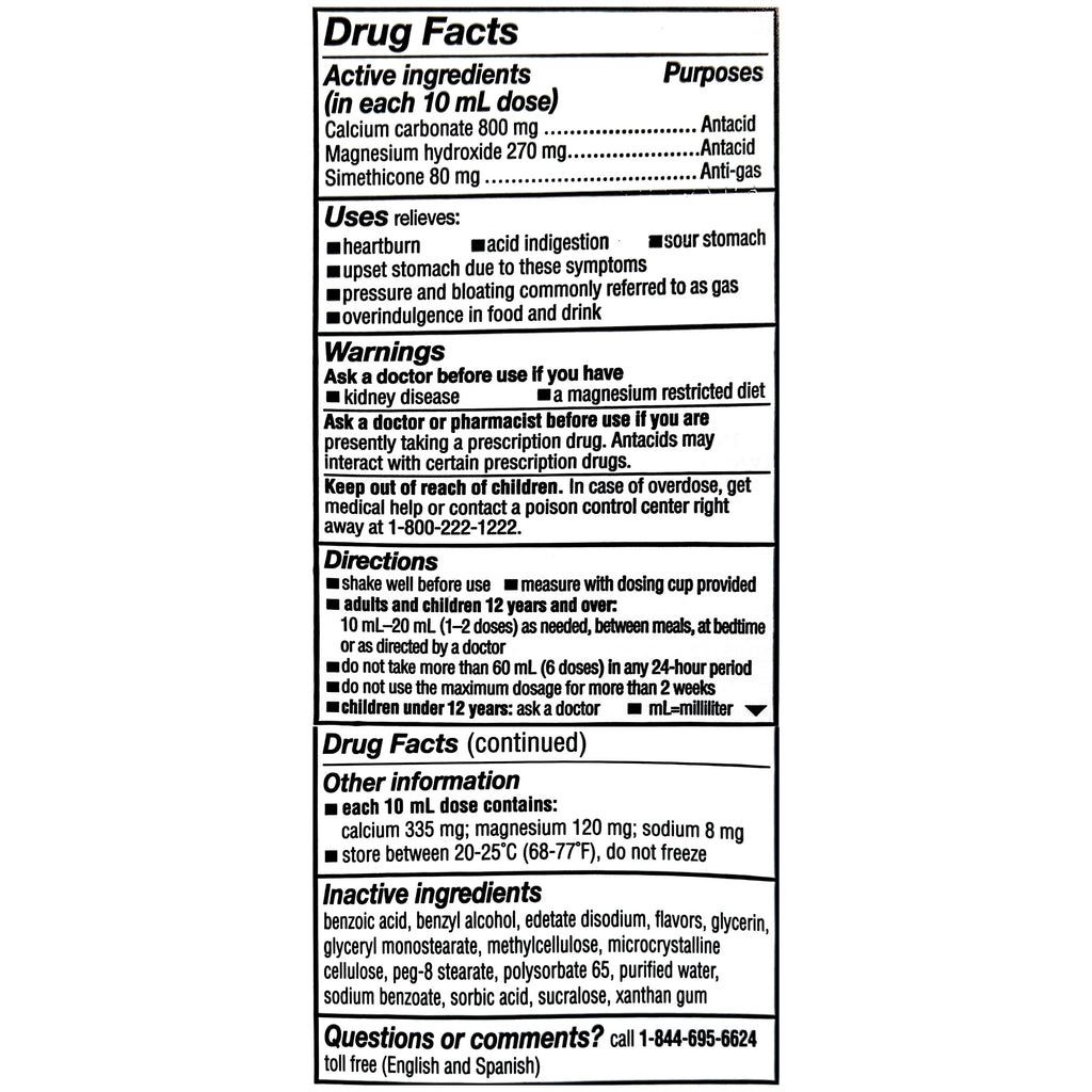 Mylanta Heartburn and Gas Relief, Liquid Antacid, Classic Flavor, 12 Fluid Ounce