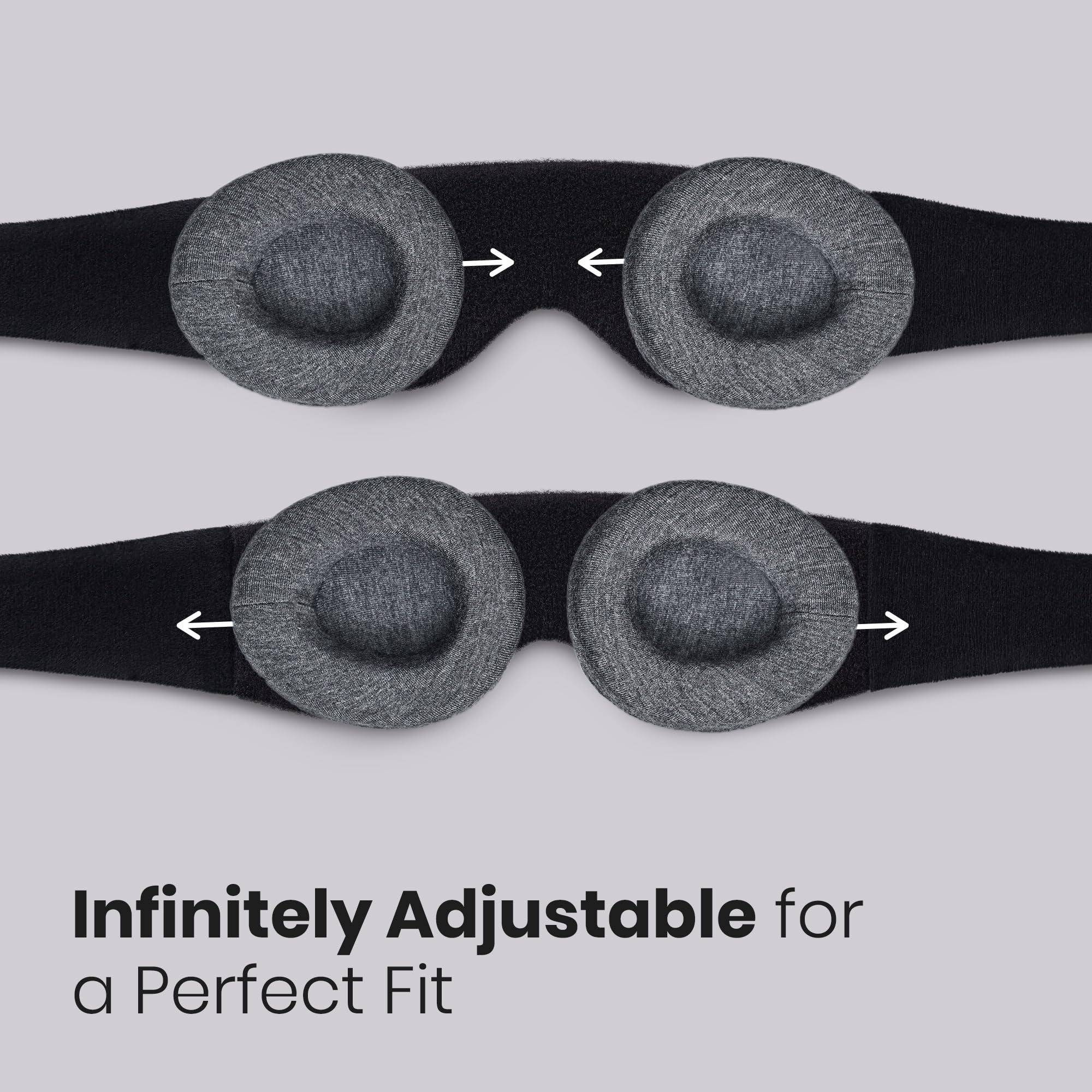 Manta Sleep Mask - 100% Light Blocking Eye Mask, Zero Eye Pressure, Comfortable & Adjustable Sleeping Mask for Women Men, Perfec