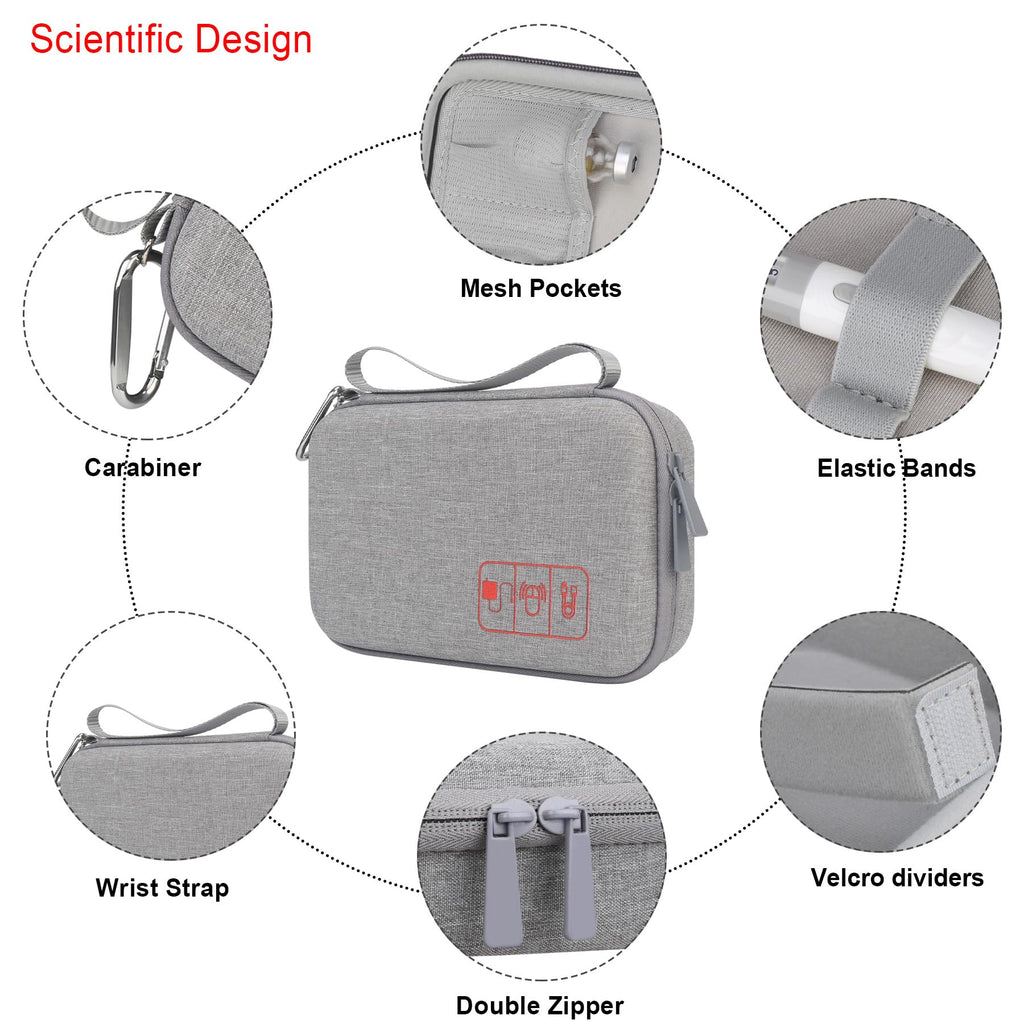 Elonbo Diabetic Supplies Travel Case, Glucose Meter Portable Storage Bag, Diabetic Care Kits Organizer Holder, Diabetic Supply C