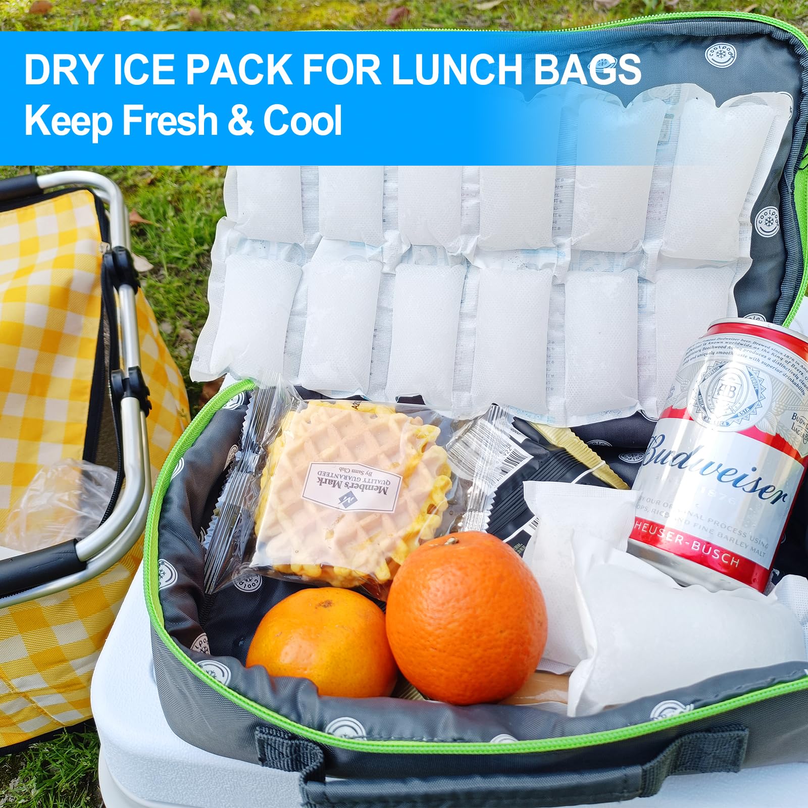 Shipping Cold Packs Dry Ice for Shipping Frozen Food, Flexible Cold Ice Pack Sheets for Coolers, Long Lasting Freezer Ice Packs