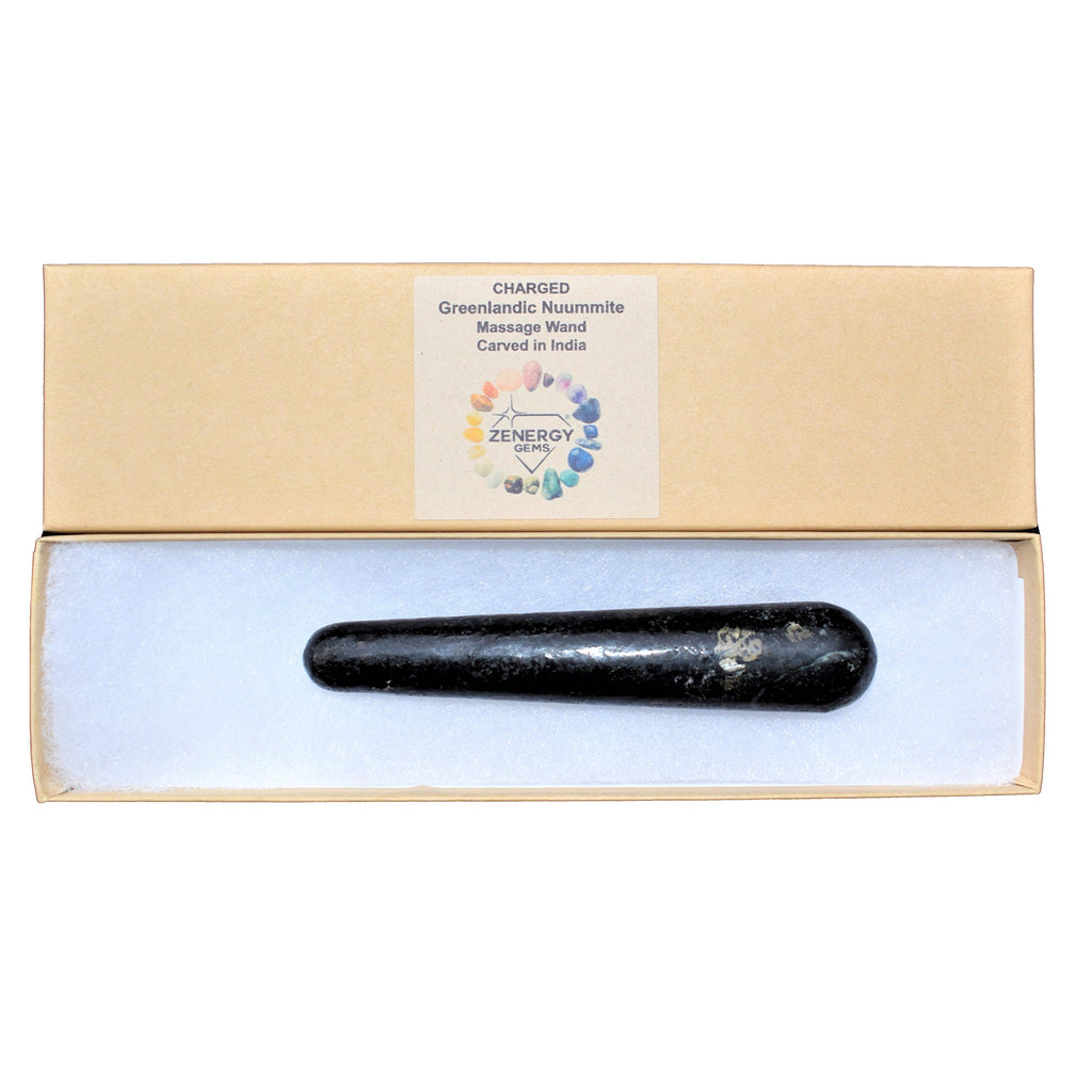 Charged 4 Starburst Flash Nuummite Crystal Massage Wand Healing Energy - Sorcerer's/Magician's Crystal - Strong Elemental Magic 