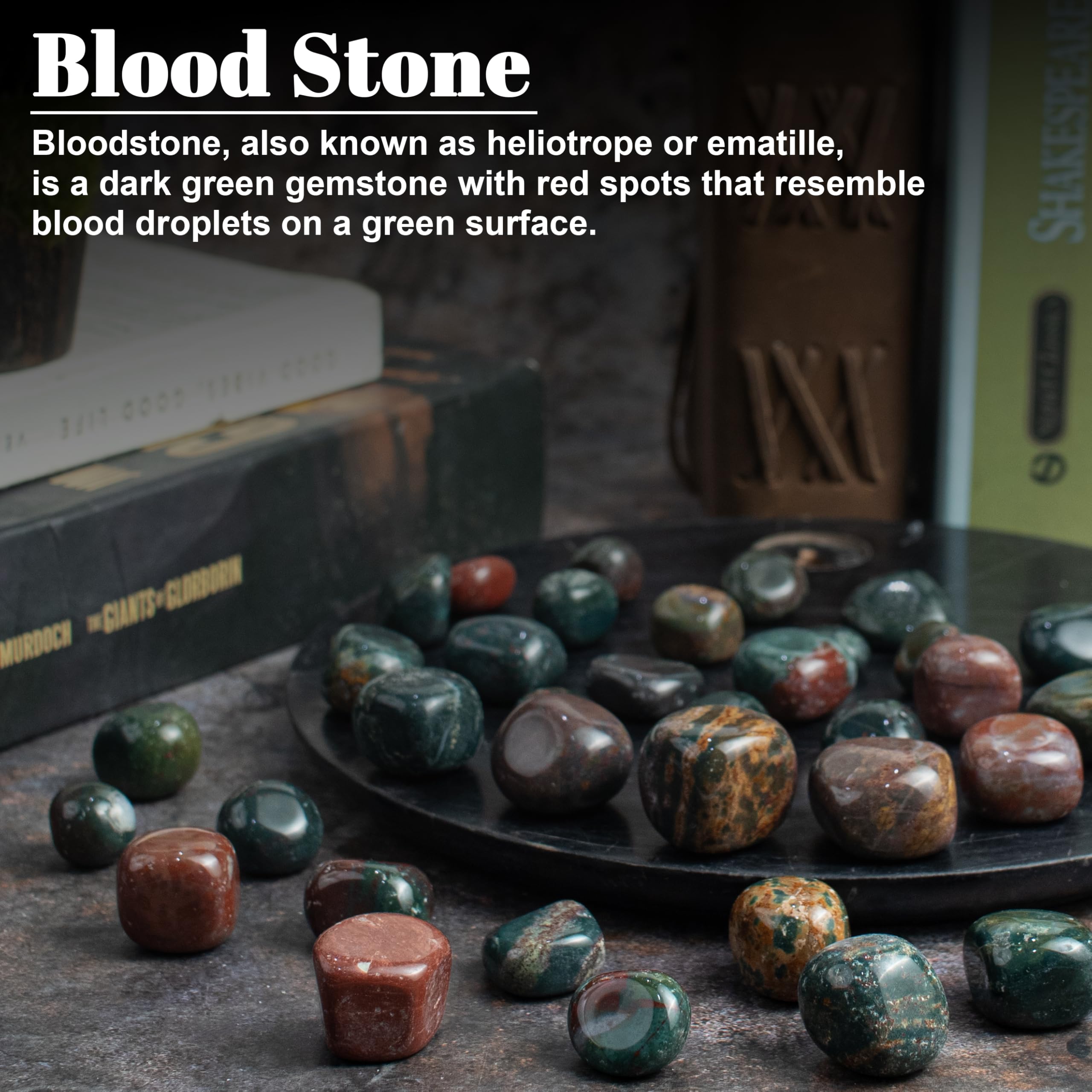 Crocon Bloodstone Tumble Stones Stones Set Pocket Crystal Healing Gemstones Tumble Collection Palm Stone Good Luck Charm Gift Cr
